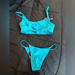 Turquoise Tie Knot Bathing suit hot Miami styles